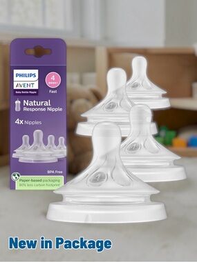 👶🍼 Philips Avent Natural Response Nipples – Fast Flow (Flow 4) 4-Pack